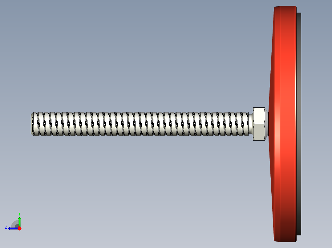 鋼製水平調整腳座408-3D多系列多零件图纸模型右视图