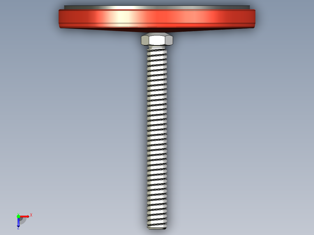 鋼製水平調整腳座408-3D多系列多零件图纸模型俯视图