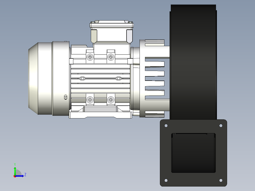 DF多翼式低噪音离心鼓风机1536450===50左视图