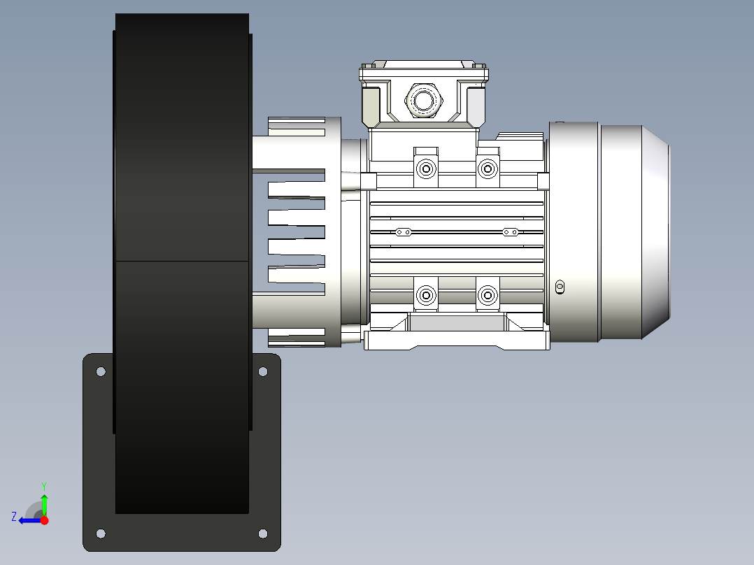 DF多翼式低噪音离心鼓风机1536450===50右视图