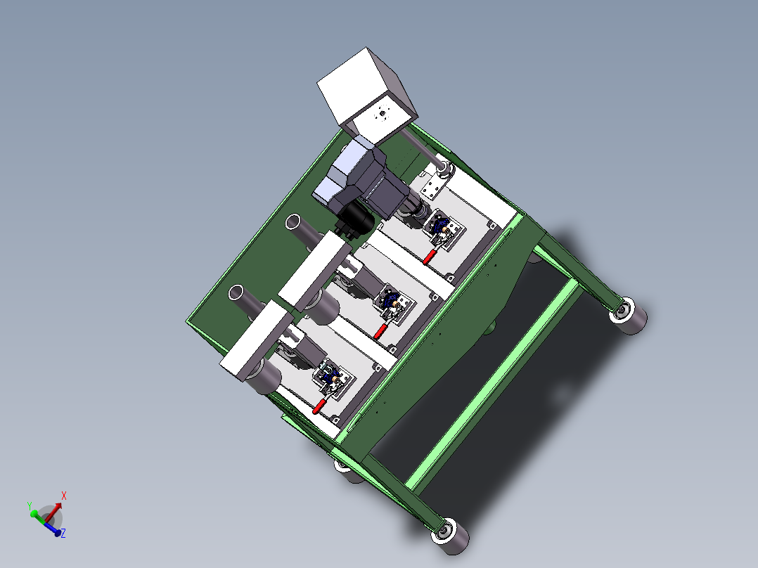 自动钻孔倒角攻丝机3D图 非标自动化设备3D图纸设计