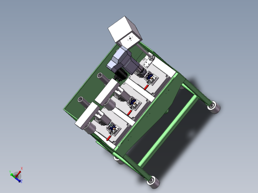 自动钻孔倒角攻丝机3D图 非标自动化设备3D图纸设计