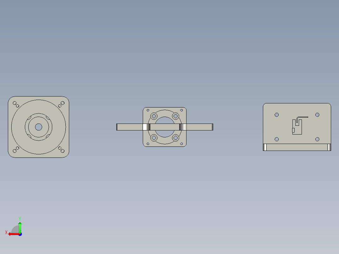 直线模组LHN50N 零部件设计图纸后视图