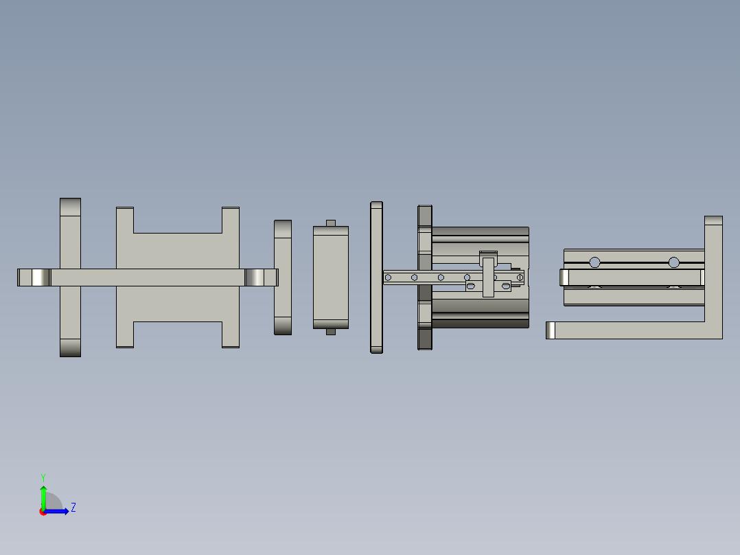 直线模组LHN50N 零部件设计图纸左视图