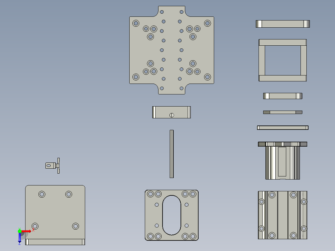 直线模组LHN50N 零部件设计图纸俯视图