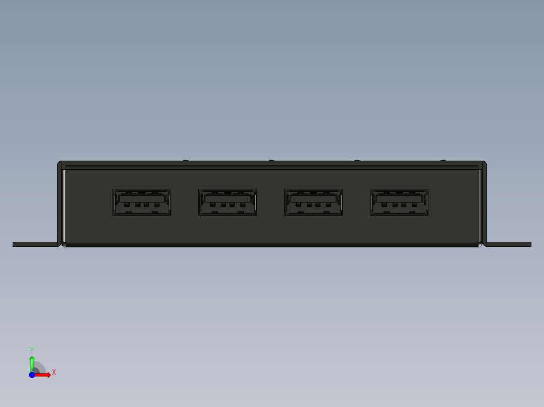 4端口usb迷你高功率集线器端口前视图