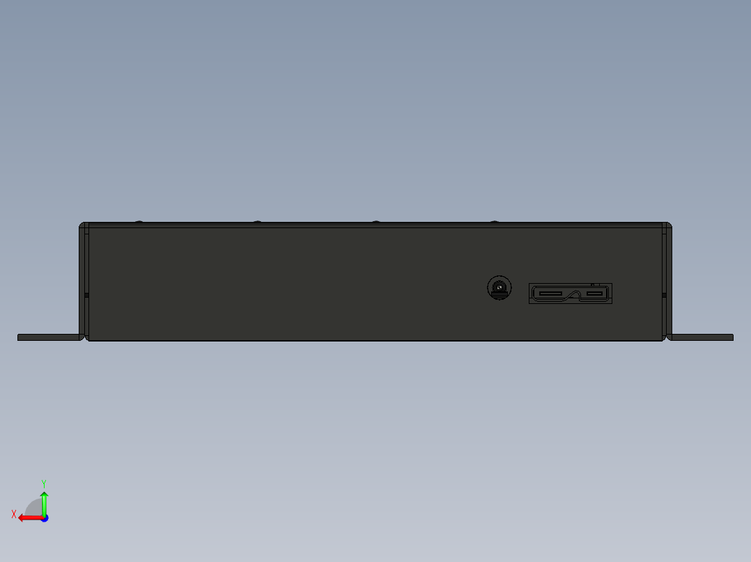 4端口usb迷你高功率集线器端口后视图