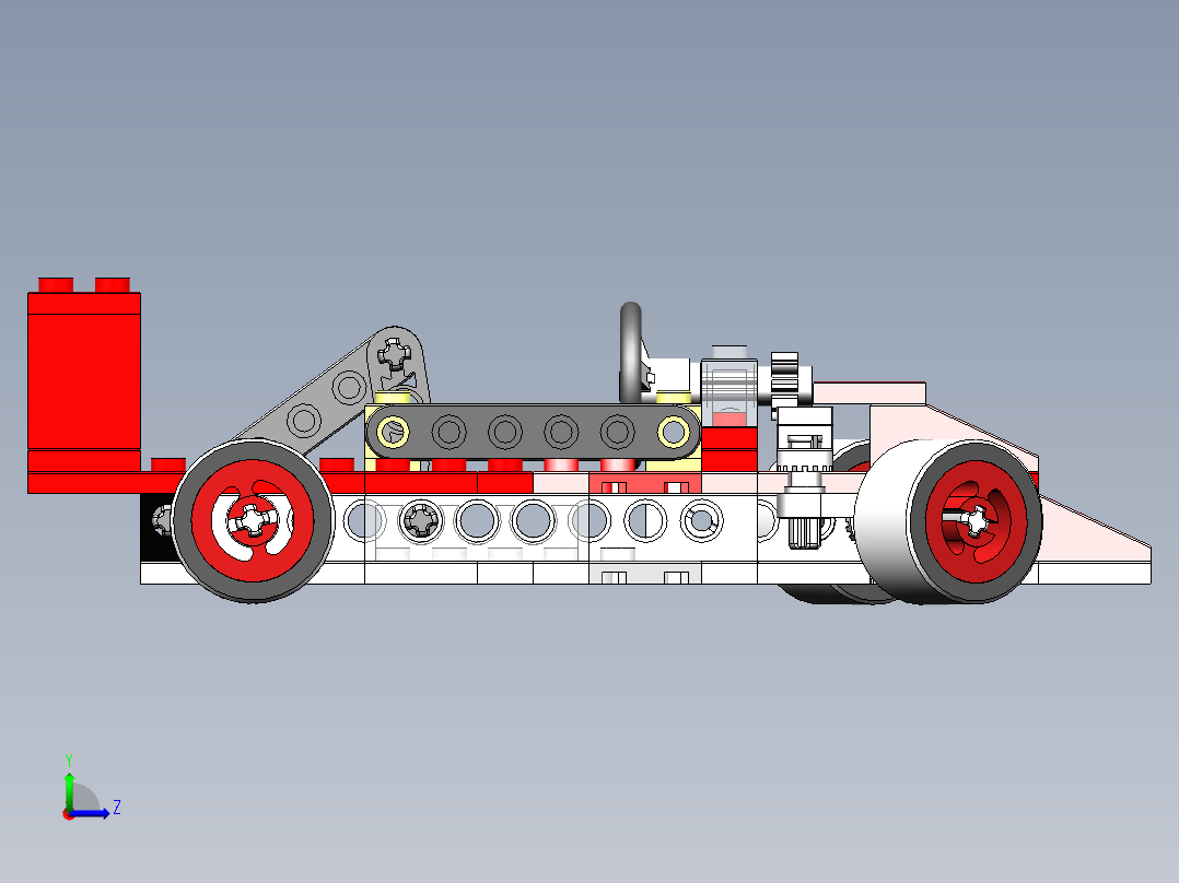 乐高四轮玩具车左视图