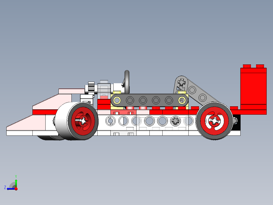 乐高四轮玩具车右视图