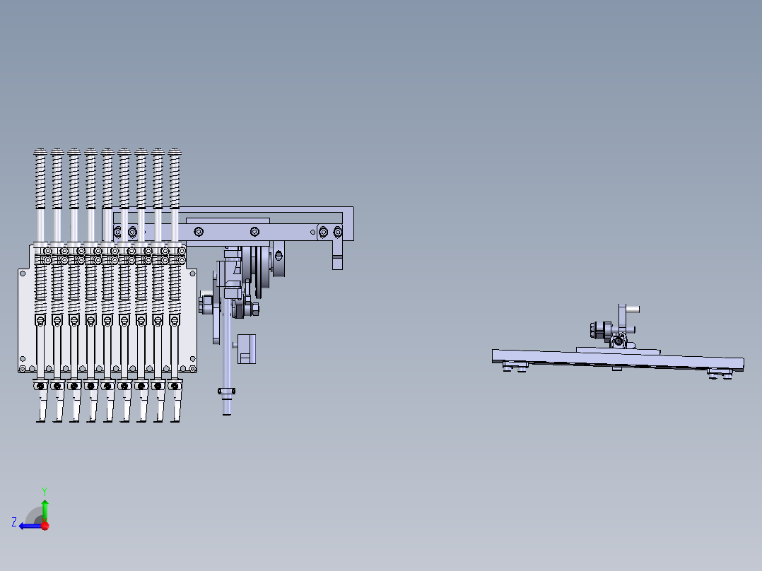 电脑刺绣机头右视图