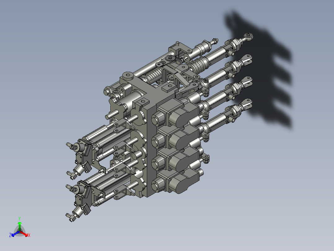 美洲豹直升机液压块正等轴测图