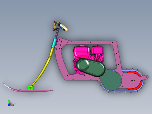 履带滑雪场雪地摩托前视缩略图