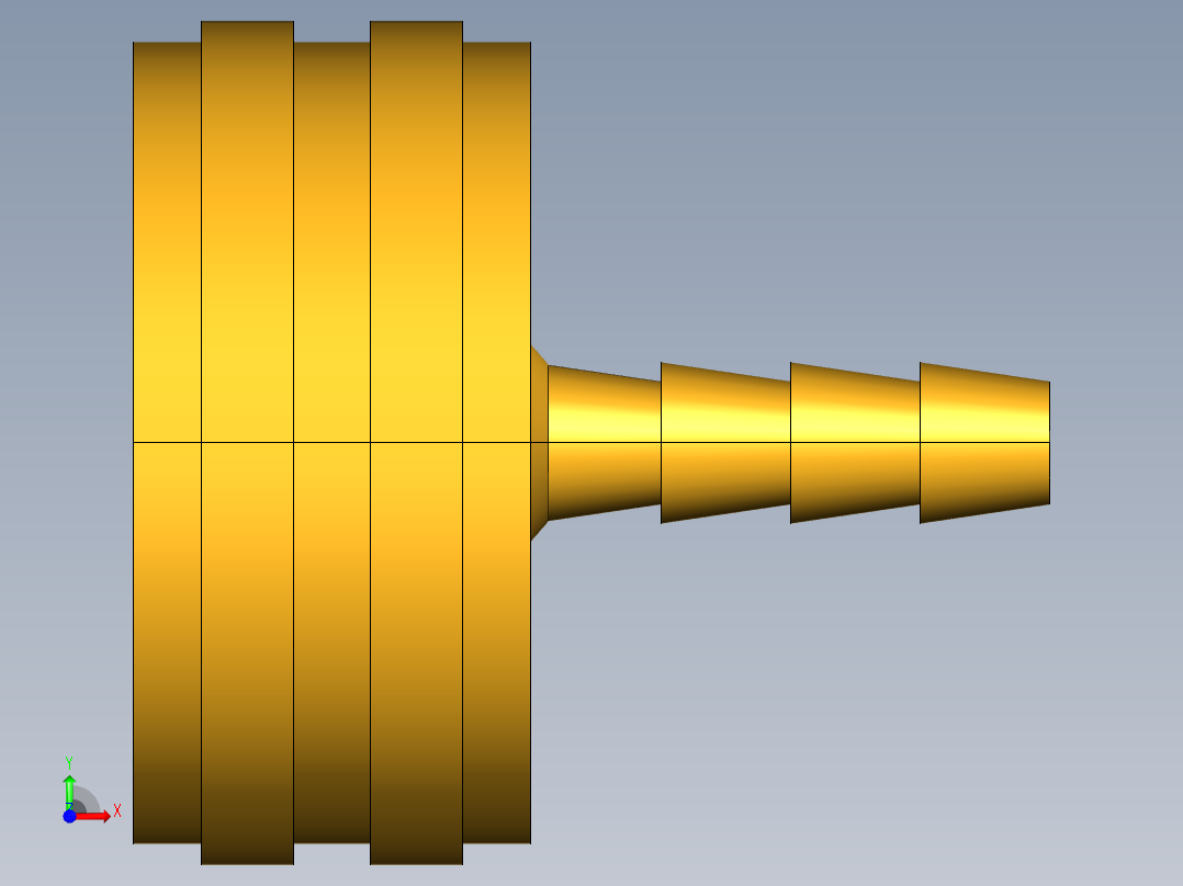水管接头Swivel Connector Female Garden Hose to Hose Barb 90GH-12-3前视图