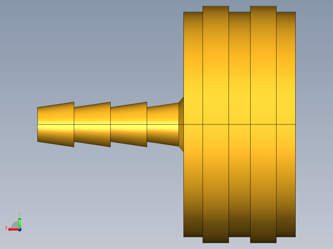 水管接头Swivel Connector Female Garden Hose to Hose Barb 90GH-12-3后视图