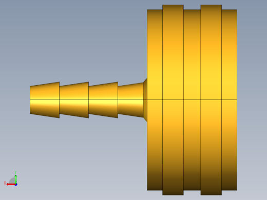 水管接头Swivel Connector Female Garden Hose to Hose Barb 90GH-12-3后视缩略图