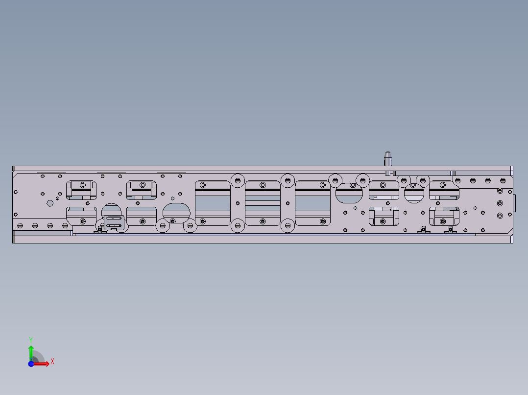 单向三级伸缩货叉前视图
