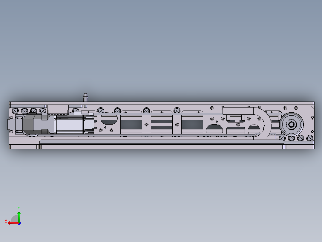 单向三级伸缩货叉后视图