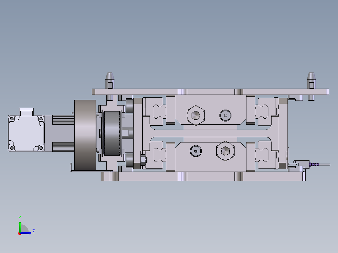 单向三级伸缩货叉左视图