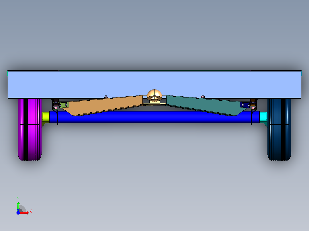 公路版拖挂房车底盘前视图