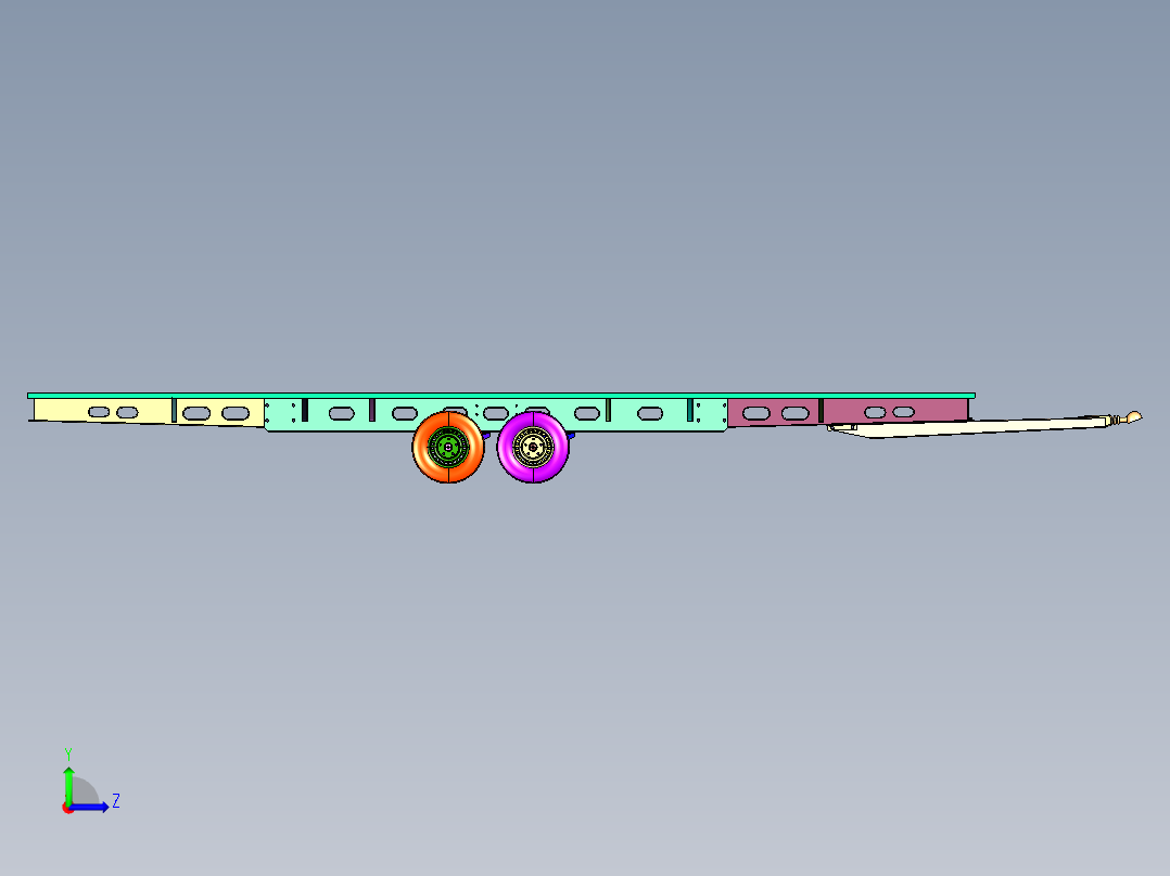 公路版拖挂房车底盘左视图