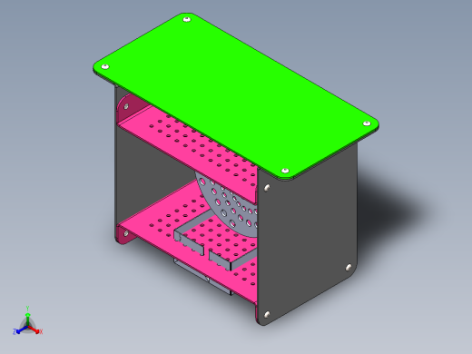 多功能钣金桌正等轴测缩略图