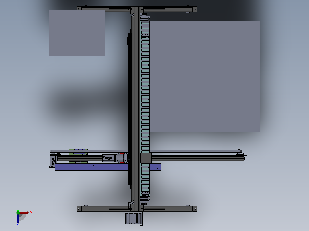 龙门码垛机械臂sw20可编辑俯视图