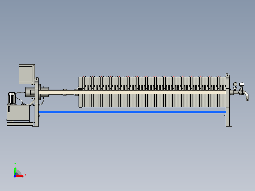 废水处理压滤机step前视图