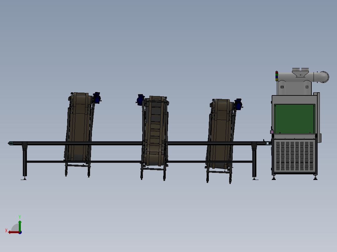 乳胶漆油桶输送线sw17可编辑后视图