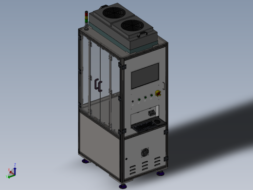 单机机架-外观型材内部方通版sw22可编辑