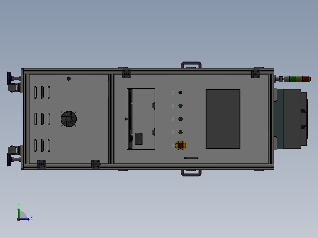 单机机架-外观型材内部方通版sw22可编辑左视图
