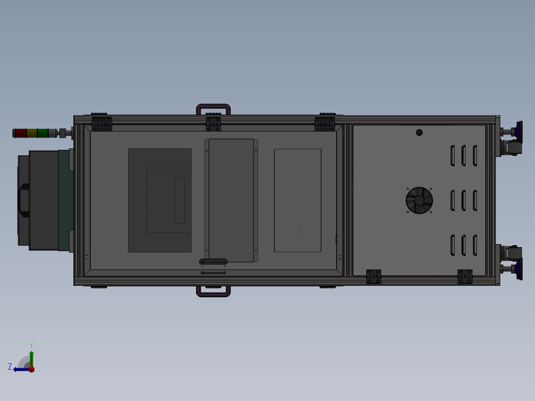 单机机架-外观型材内部方通版sw22可编辑右视图