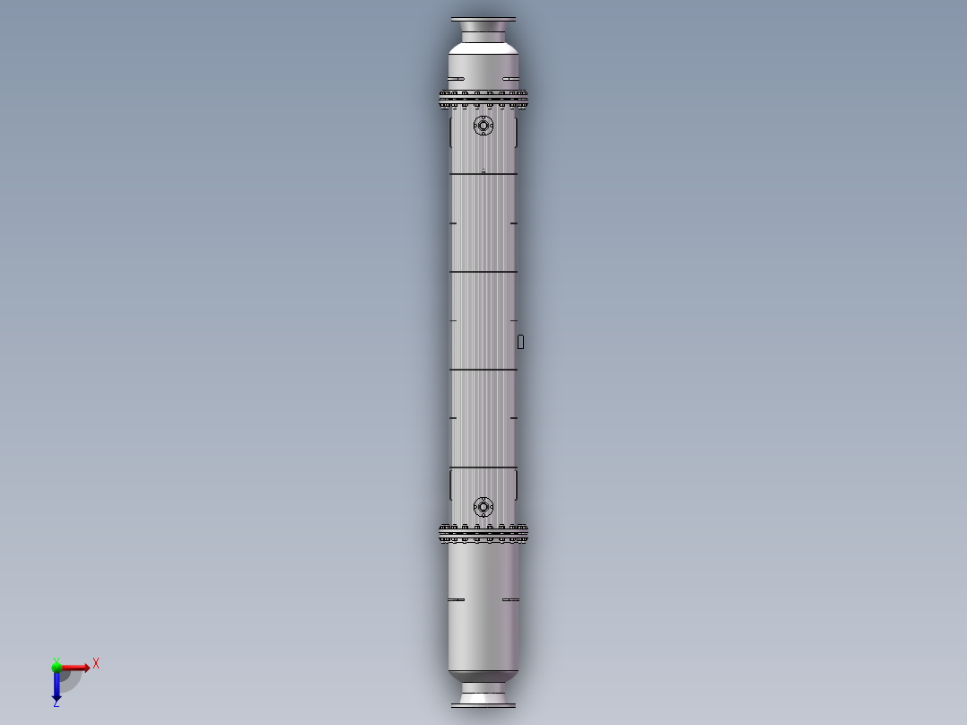 预热器模型俯视图