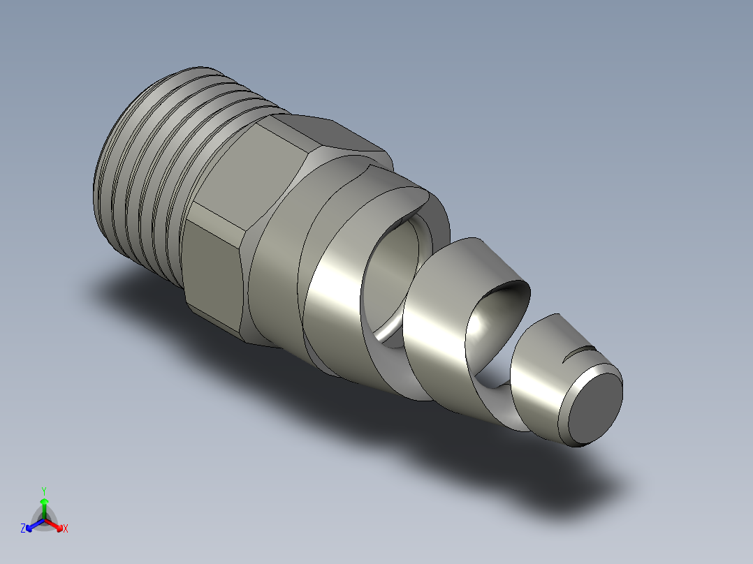 螺旋喷嘴正等轴测图