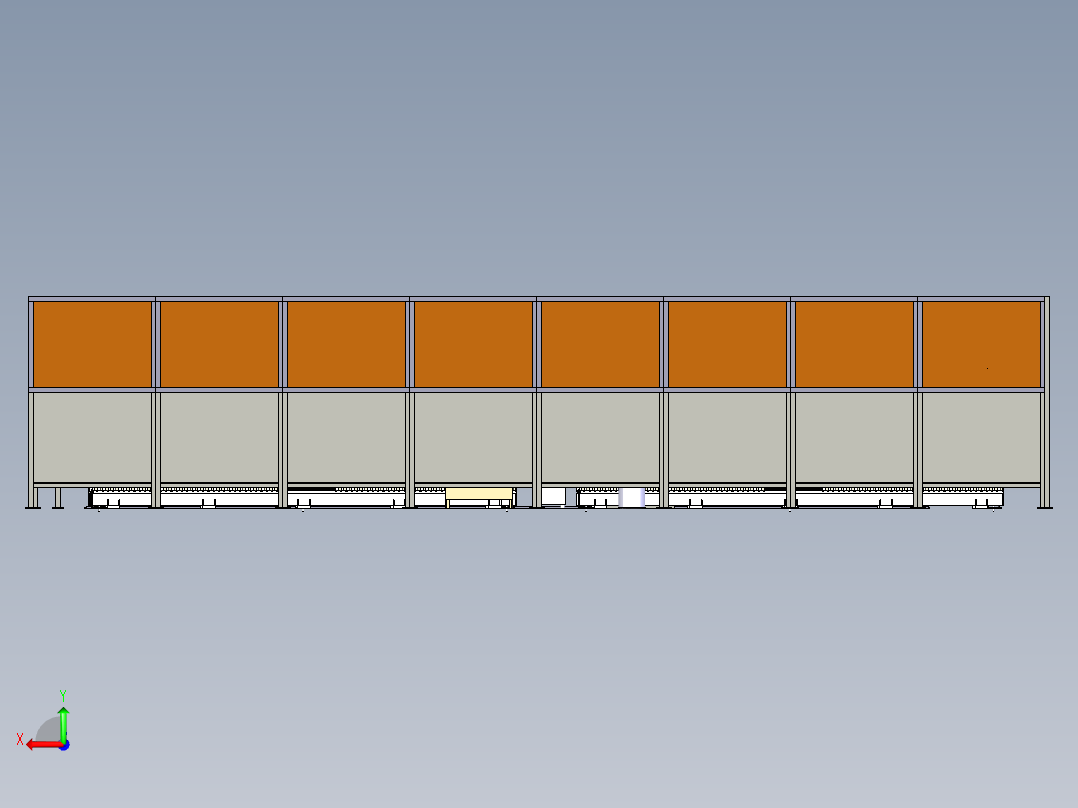 型材框架的焊接工作站模拟后视图