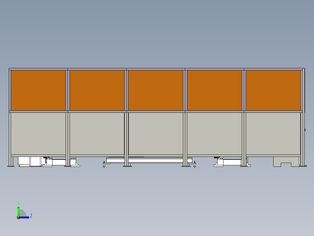 型材框架的焊接工作站模拟左视图