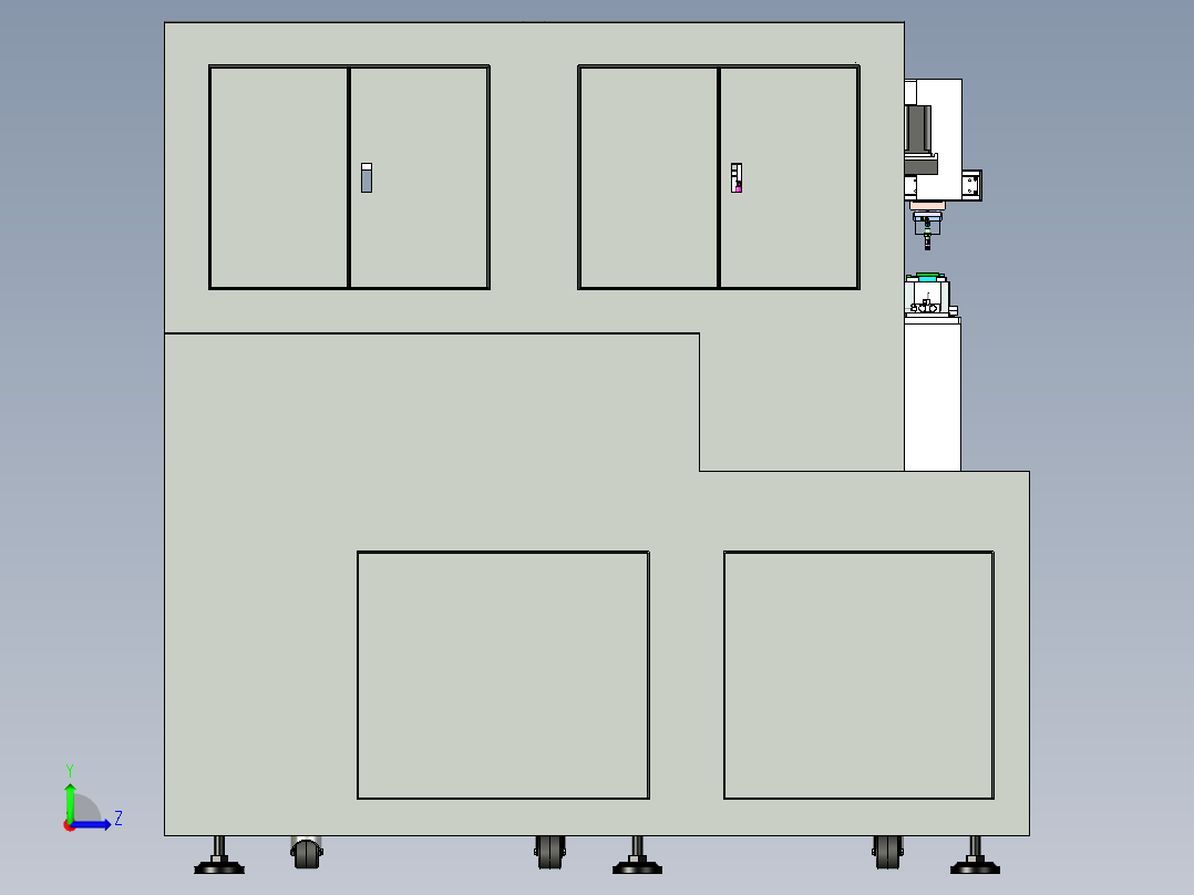 玻璃厚度检测机左视图