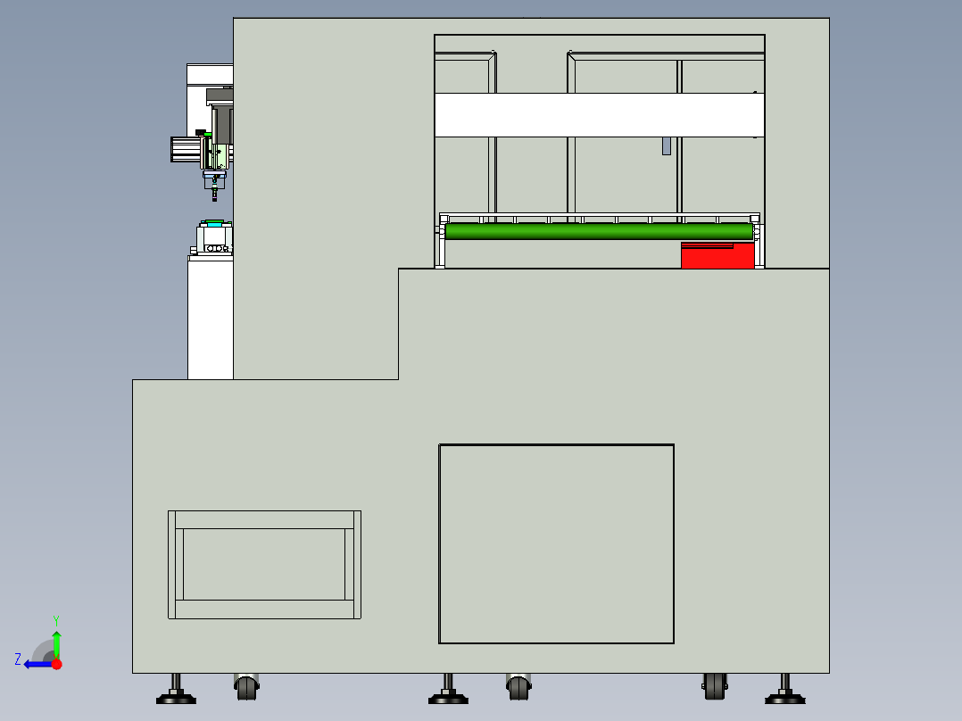 玻璃厚度检测机右视图