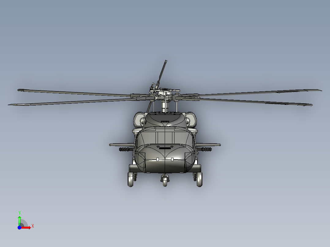 黑鹰直升机前视图