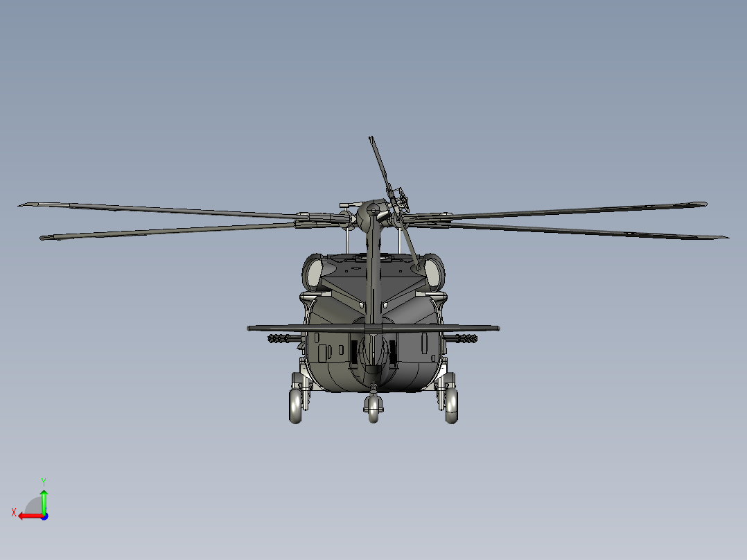 黑鹰直升机后视图