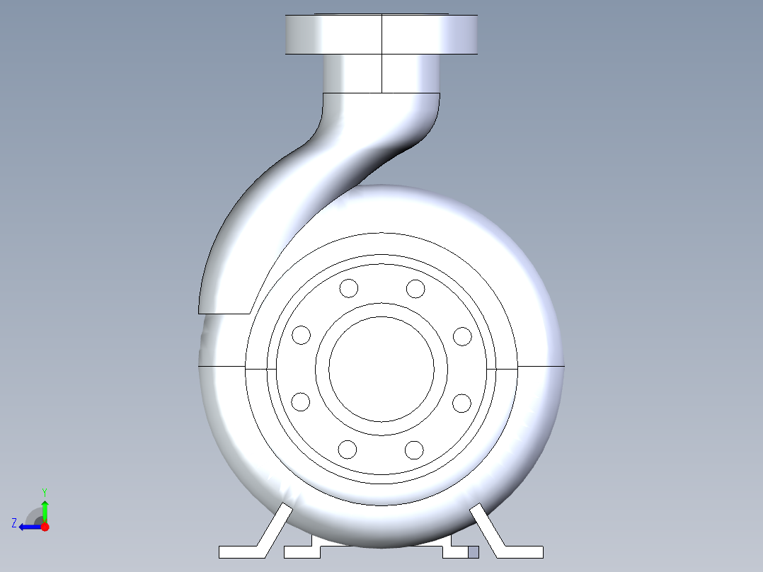 离心泵模型右视图
