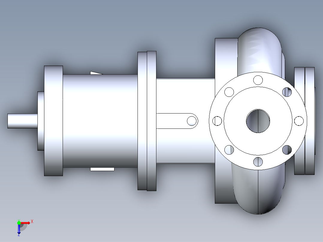 离心泵模型俯视图