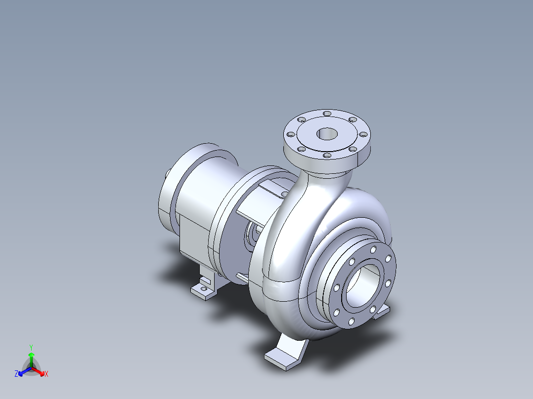 离心泵模型正等轴测图