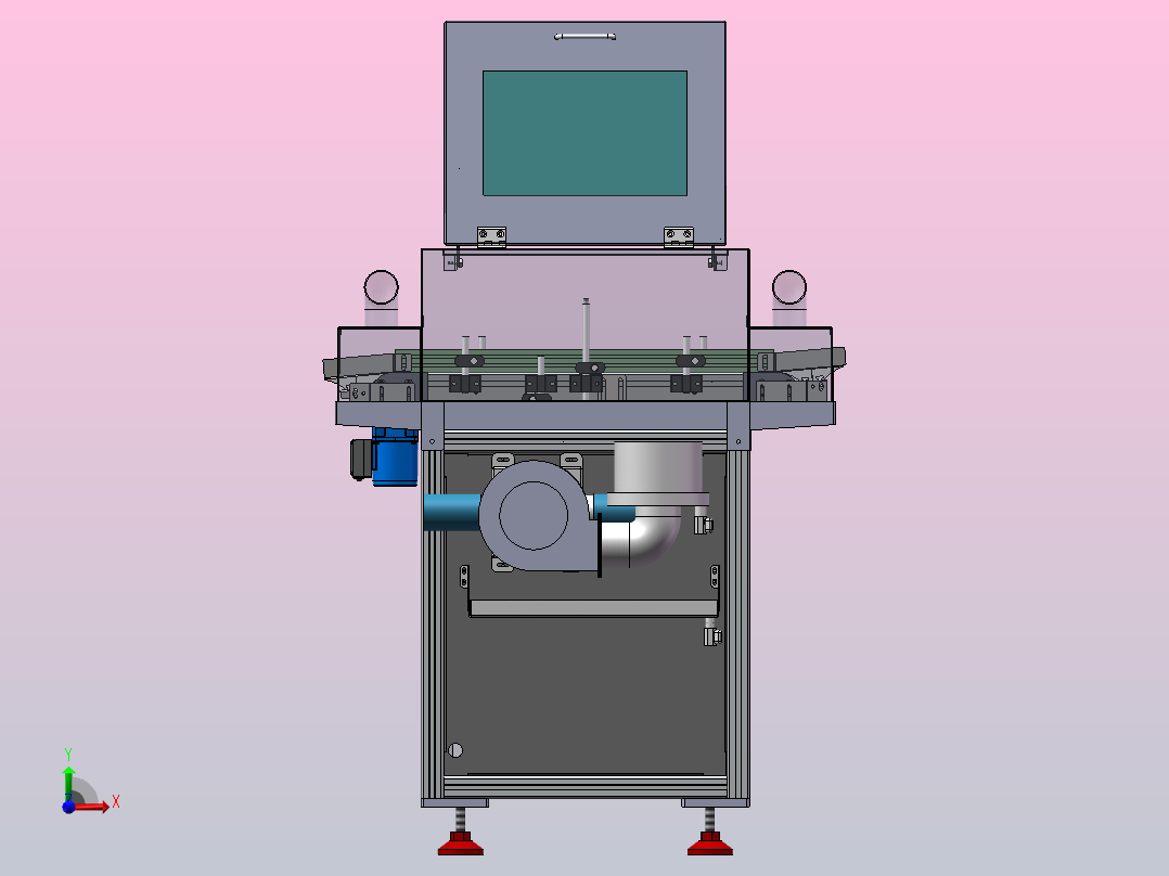 套环超声后段涂油机前视图