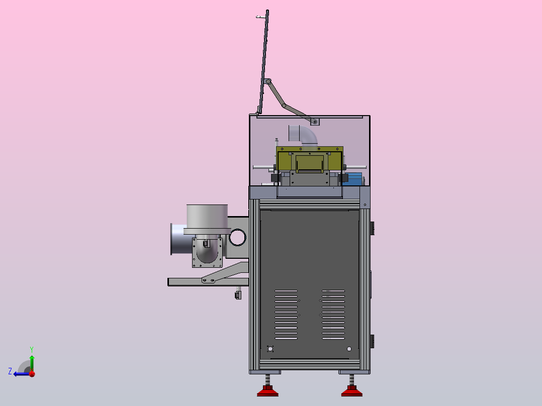 套环超声后段涂油机右视图