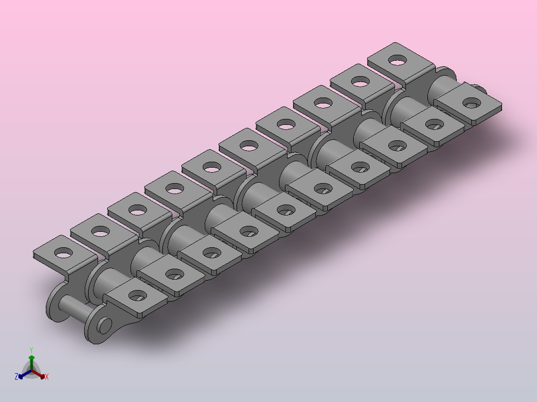 标准系列附件链条DCA10A-A1-1-10正等轴测图
