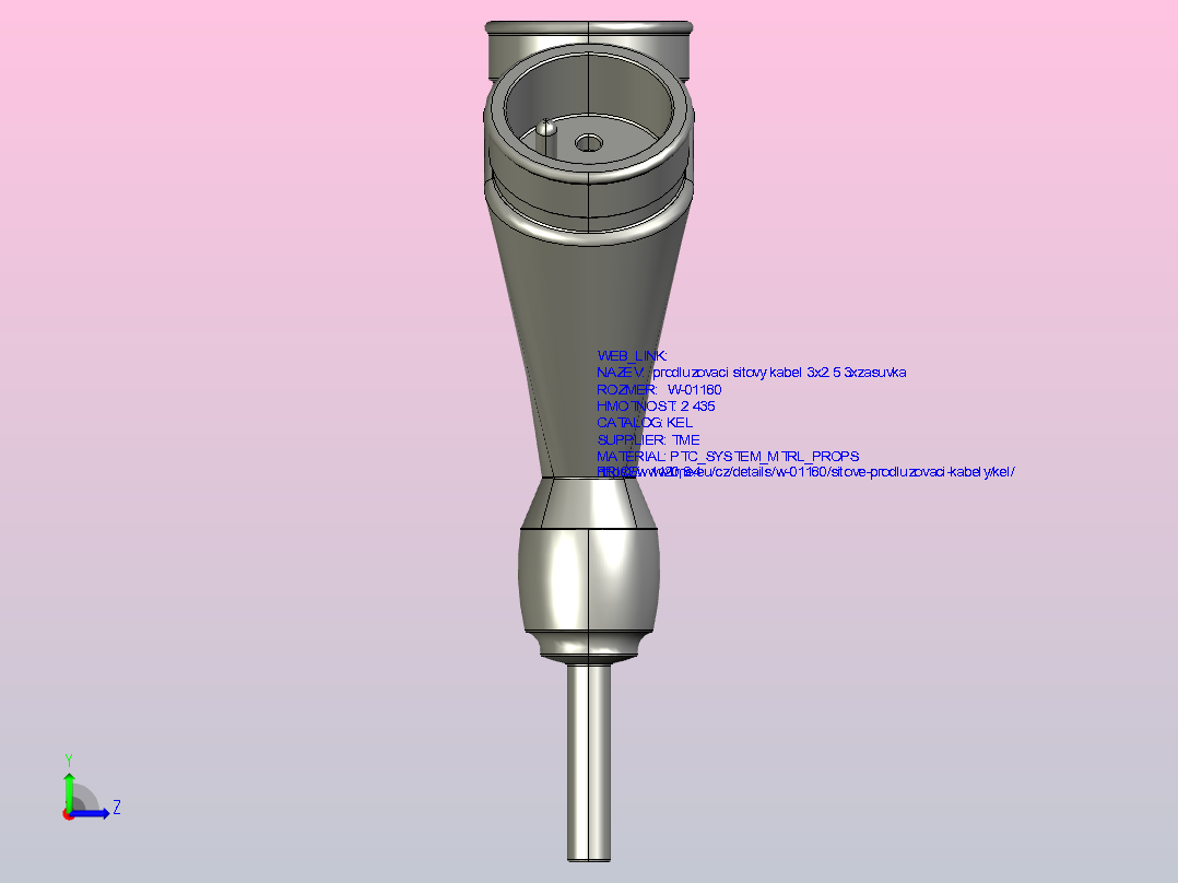 延伸引线；3 x 2.5 mm2；插座3个；PUR蓝色；5m；16A左视图