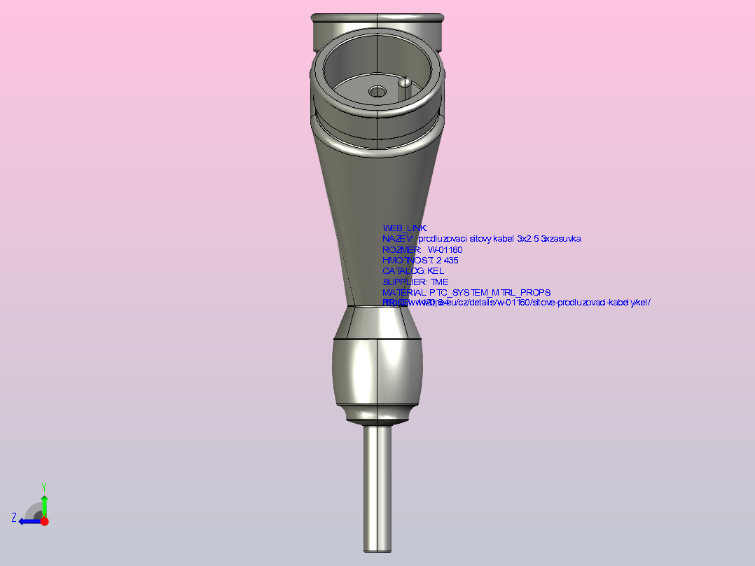 延伸引线；3 x 2.5 mm2；插座3个；PUR蓝色；5m；16A右视图