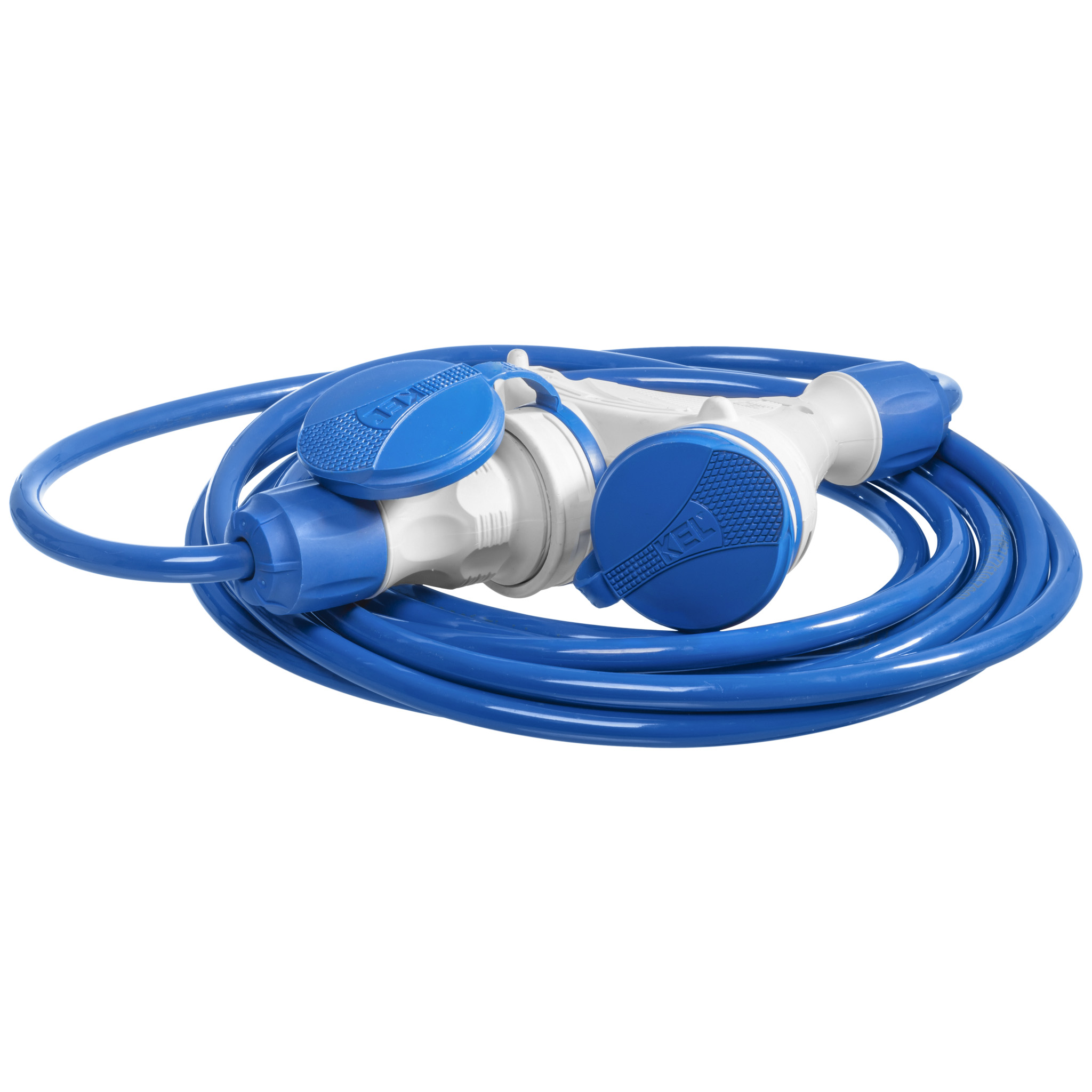 延伸引线；3 x 2.5 mm2；插座3个；PUR蓝色；5m；16A