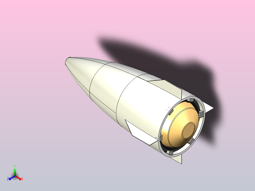 长矛 - 平流层弹丸射血和释放机制主视图