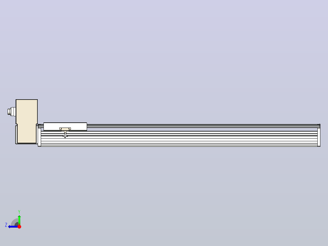 皮带直线轴半封闭可选导轨TPA-HNB-220D-176-L1100-RU-Y-P1K-N3右视图